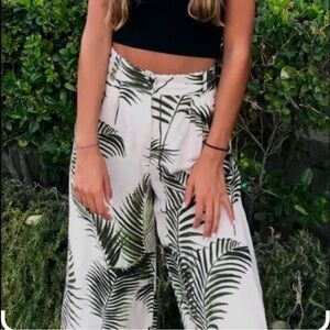 H&M Wide Leg Linen Blend Pants